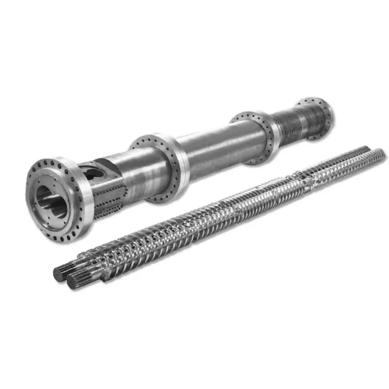Co-roterende parallelle dubbele schroefcilinder